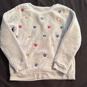 Epic Threads Kids' Grey Sweatshirt with Colorful Heart Accents